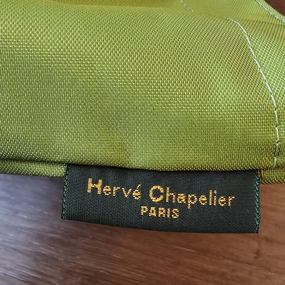 Hervè Chapelier Paris Green Nylong Zip Top Shoulder Tote Bag Purse - Picture 4 of 12